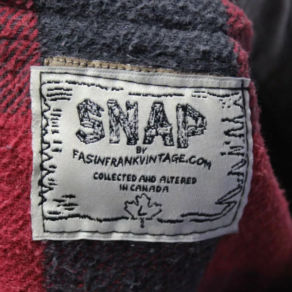 SNAP BLACK RED GRAY COTTON CHECKER HOODED SWEATER - Picture 5 of 5